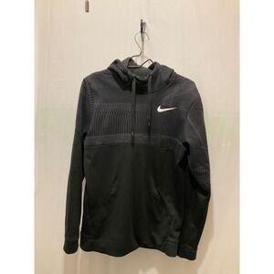 Nike Therma Fit Hoodie Black Athletic Pullover Long Sleeve Logo Womens
